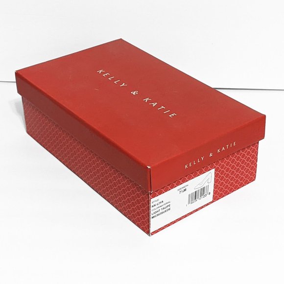 NWT Kelly & Katie Light Taupe Microsuede Pumps, Chunky Heels, Rounded, 7.5 - Picture 8 of 8